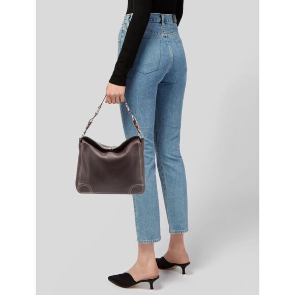 COACH Pebbled Leather Vintage Shoulder Flap Bag Brown - Picture 2 of 8